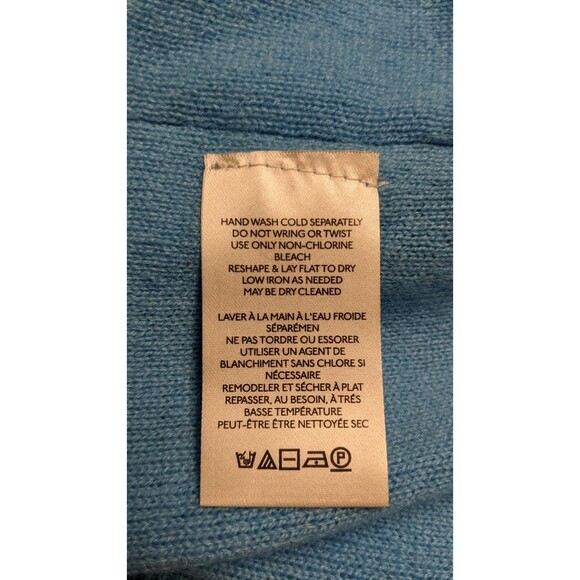 NEW~Women's Free People Harmony Cashmere V-Neck Sweater in Blue "Grecian Sea" XS - Picture 13 of 14